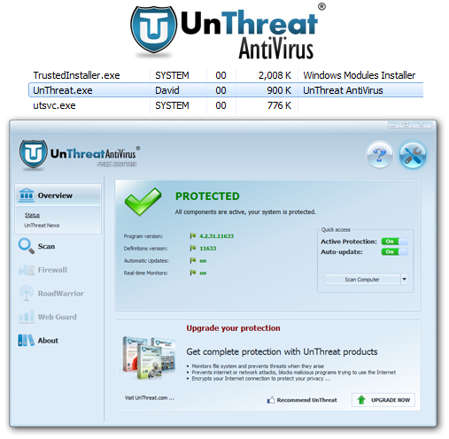 UnThreat Free AntiVirus 2014 screenshot 2