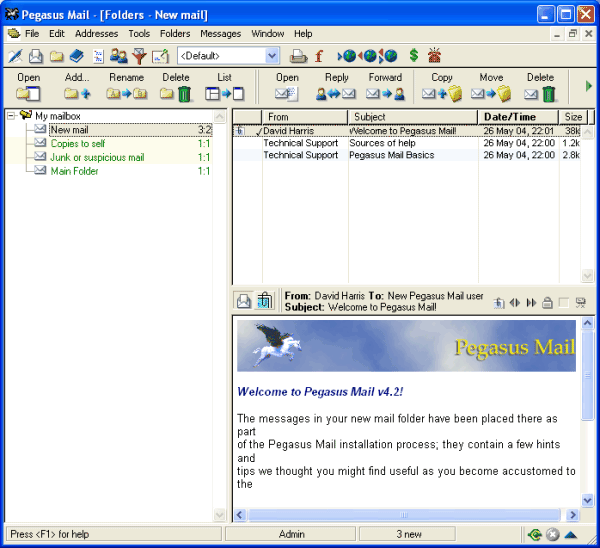 Pegasus Mail screenshot 3