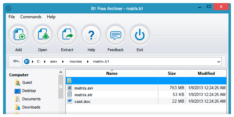 B1 Free Archiver screenshot 2