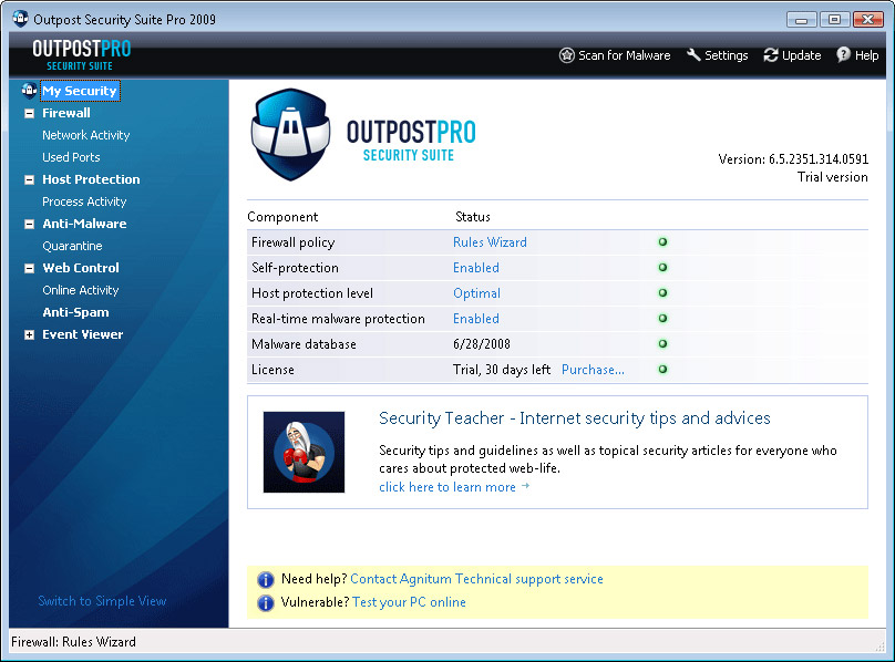 Outpost Security Suite Free screenshot 3