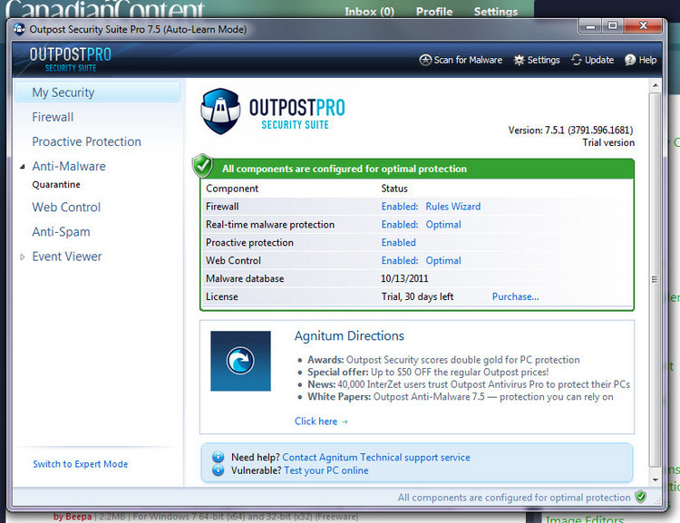 Outpost Security Suite Free screenshot 5