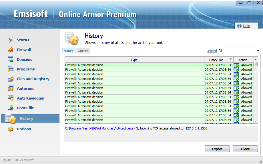 Emsisoft Online Armor Firewall screenshot 6