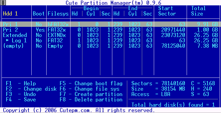 Cute Partition Manager screenshot 2