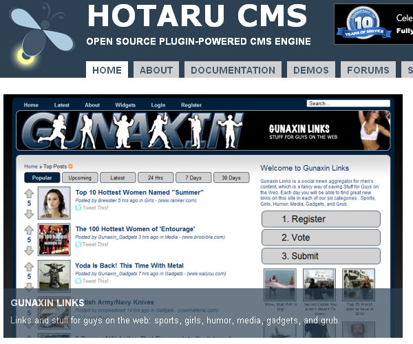 HotaruCMS screenshot 2
