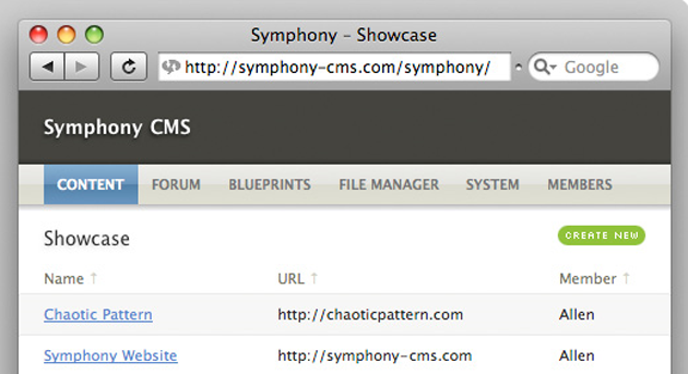 Symphonycms screenshot 4