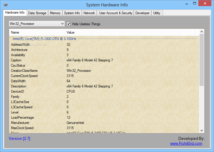 System Hardware Info screenshot 2