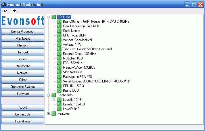 Evonsoft System Info screenshot 2