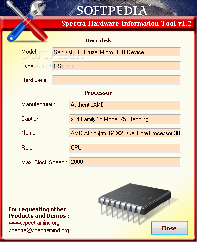 Spectra Hardware Information Tool screenshot 2